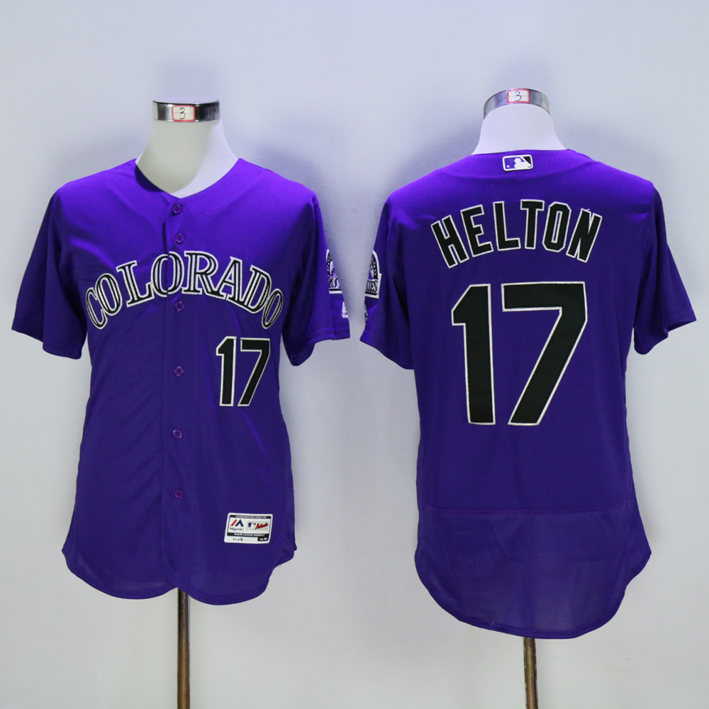 Men Colorado Rockies #17 Helton Purple MLB Jerseys->colorado rockies->MLB Jersey